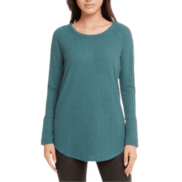 CHASER Casual winter pine Long Sleeve Waffle Thermal laidback Tunic Sweater Top - Picture 1 of 10